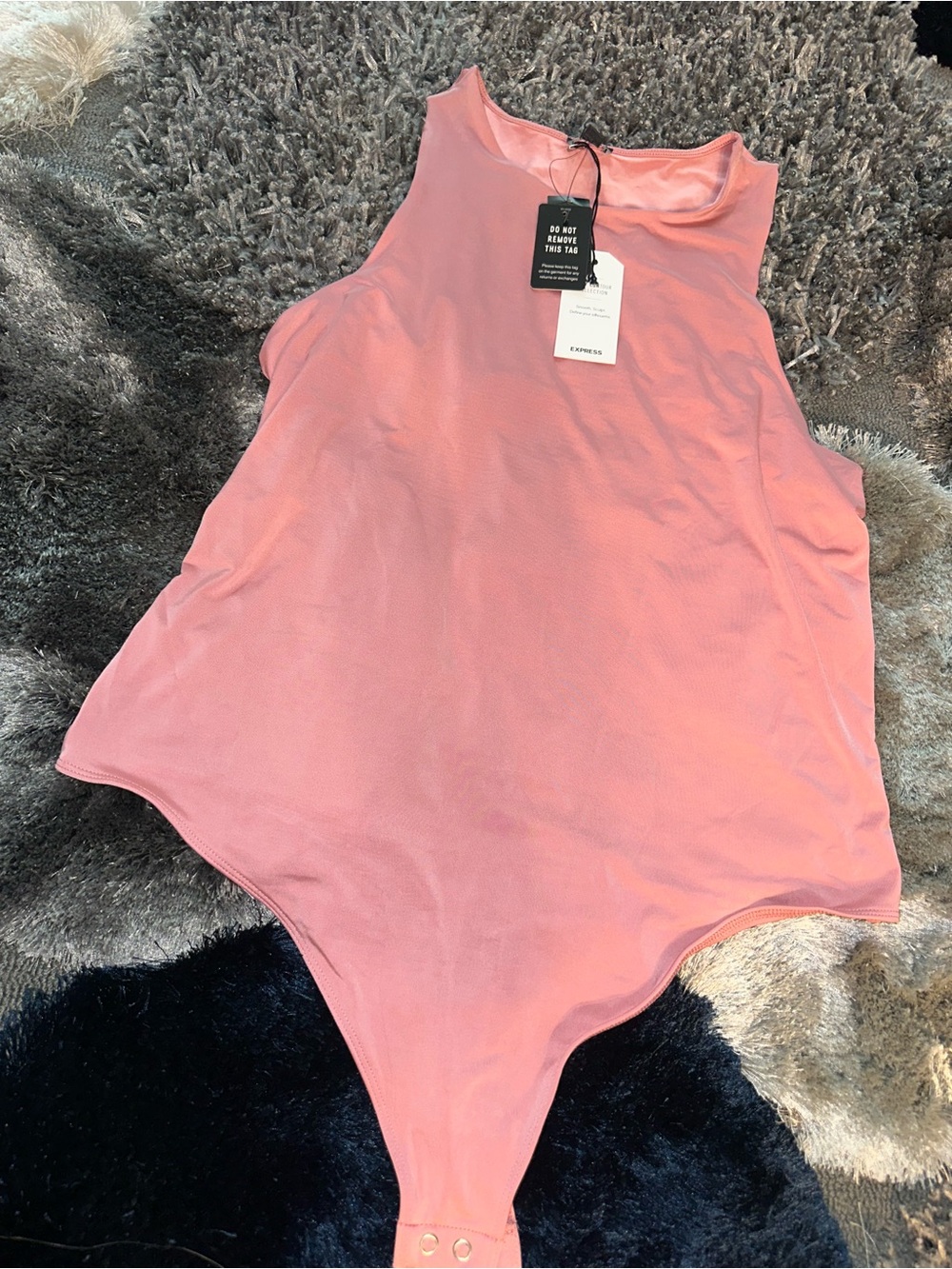 Express Body Contour Rose PinkTank Bodysuit NWT